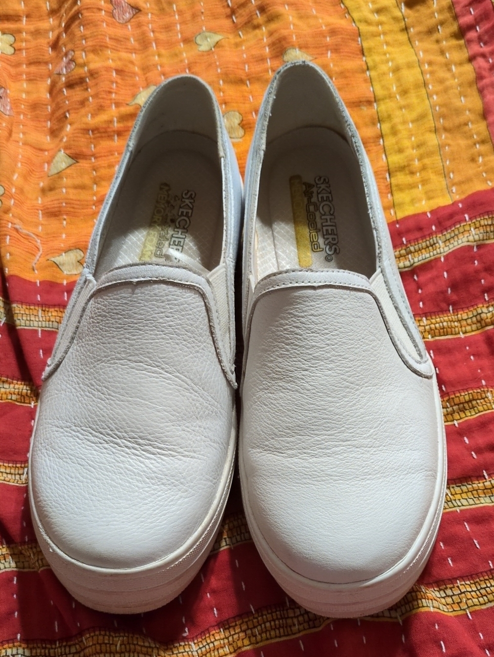 Skechers White Slip-On Women's Casual Sneakers